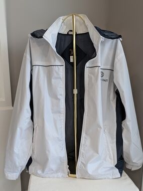 Costal Windbreaker White And Navy Unisex  Size Large Oregon Coast Logo